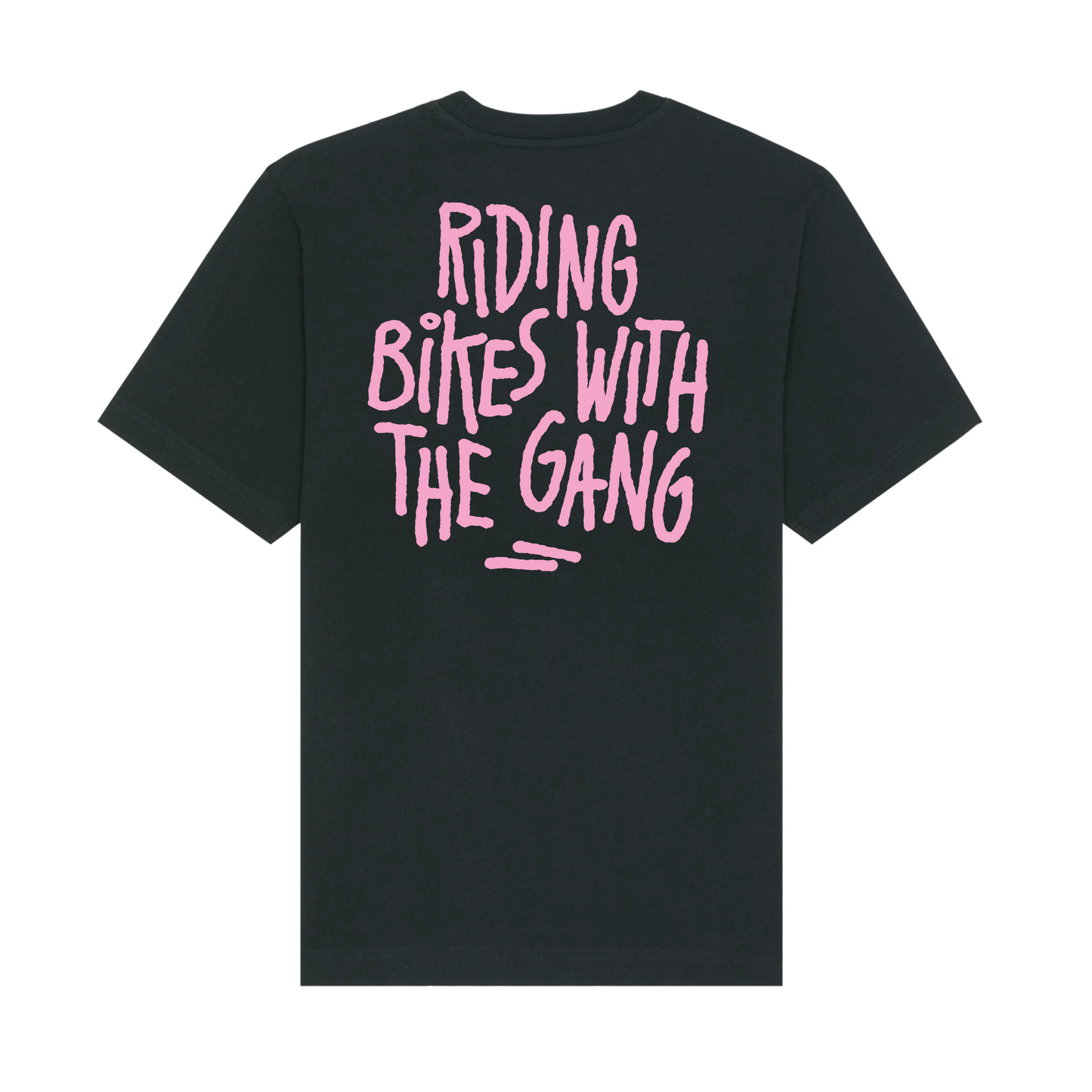T-Shirt RIDING BIKES schwarz/rosa